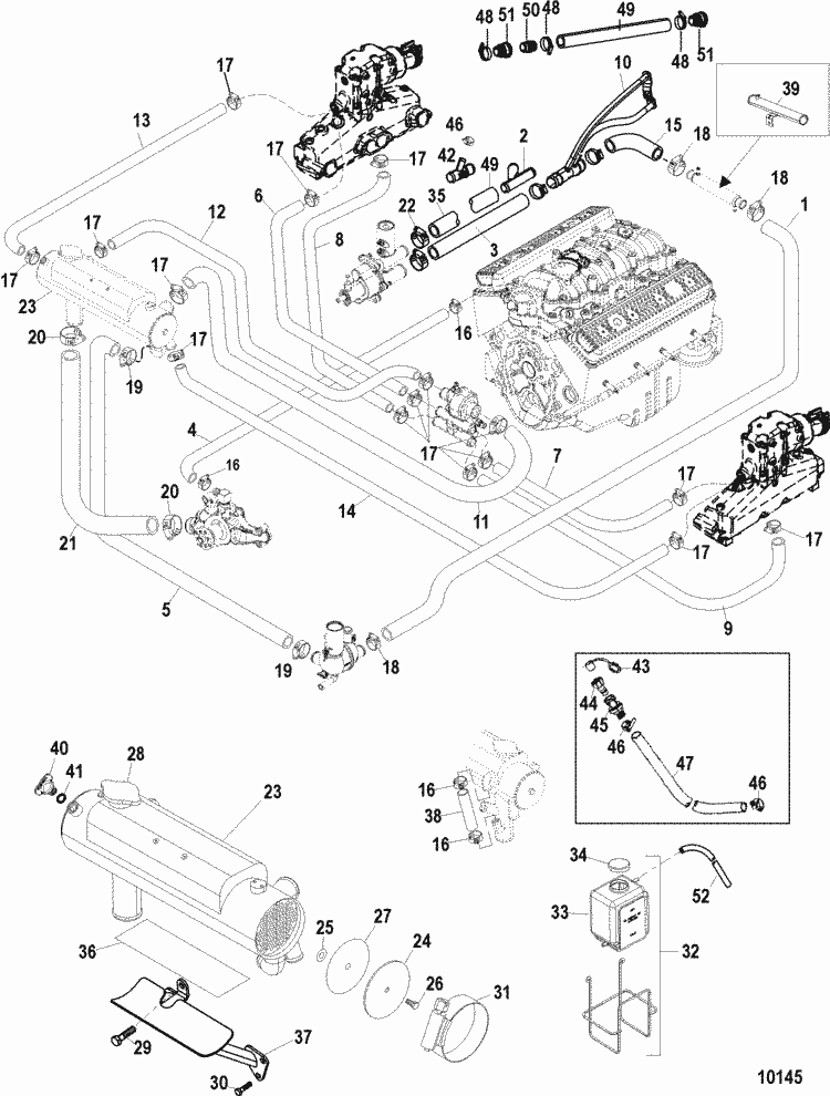 Exploded diagram for Closed Cooling System (Bravo)