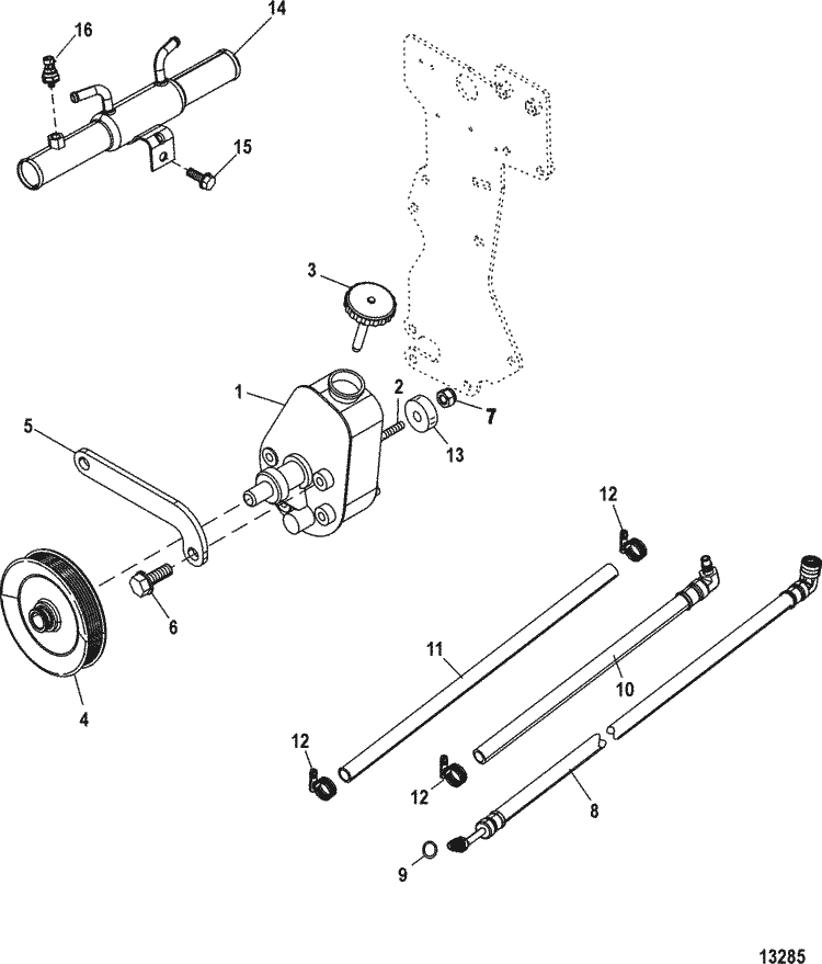 Exploded diagram for Power Steering Components