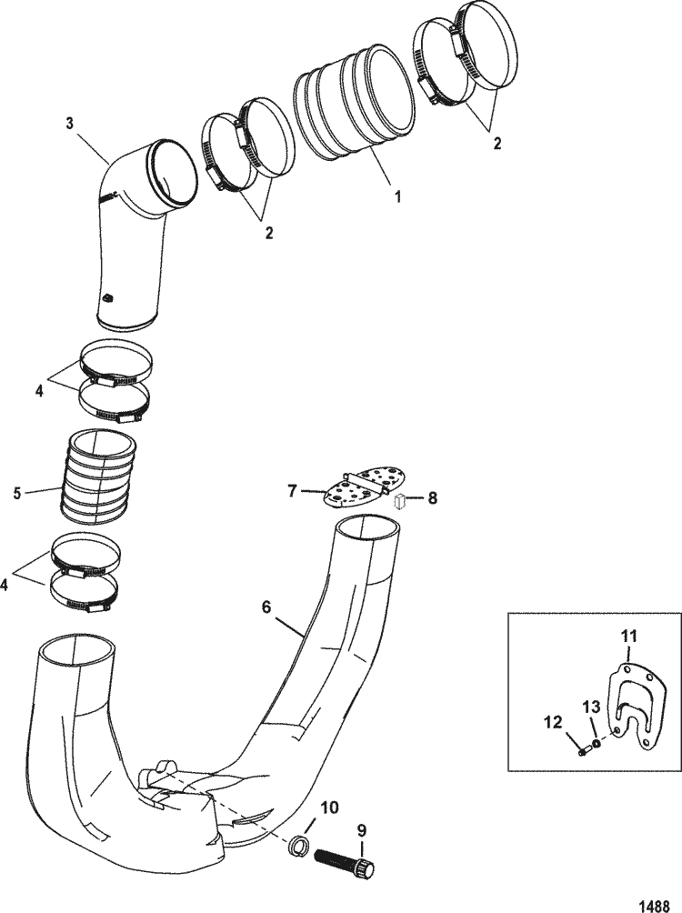 Exploded diagram for Exhaust System Components