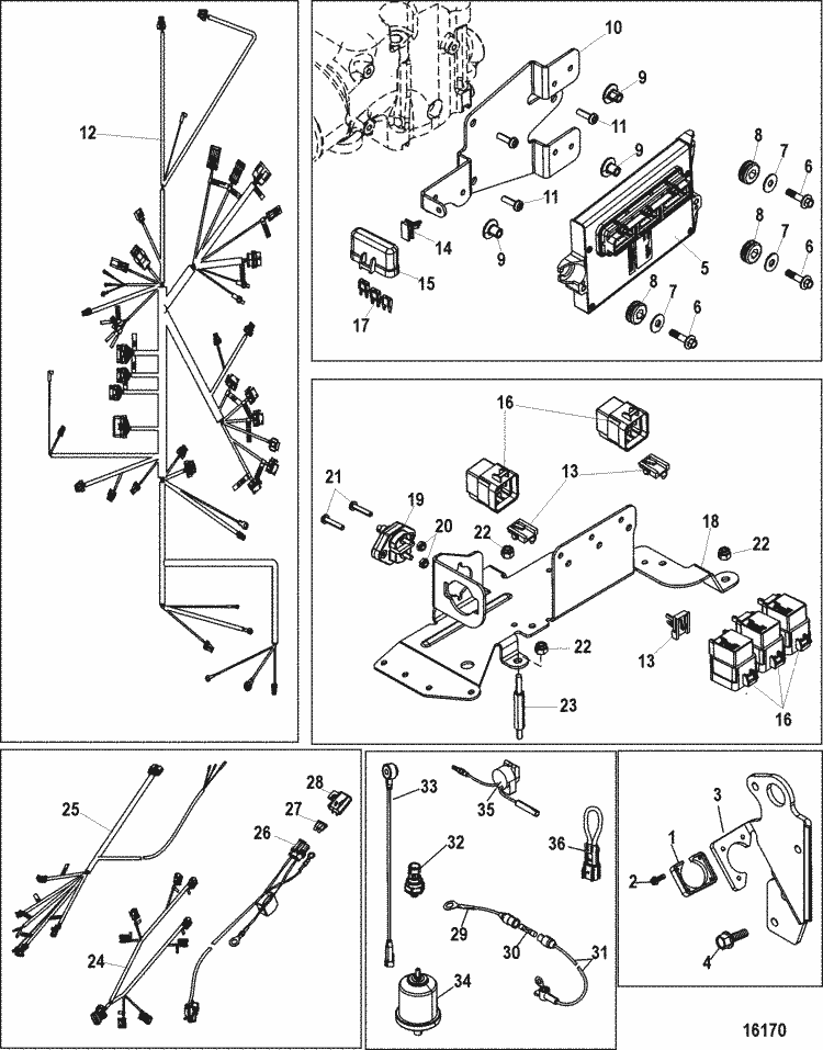 Exploded diagram for Electrical Components(Digital Throttle & Shift)