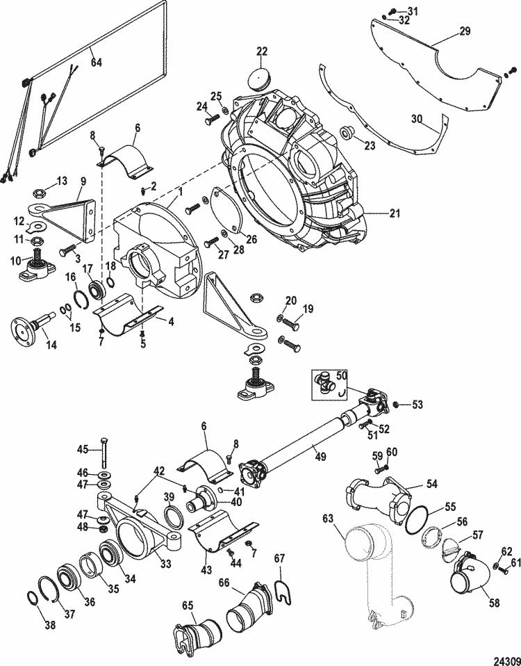 Exploded diagram for Jackshaft Components