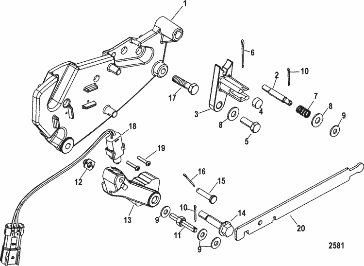 Exploded diagram for Shift Bracket(Bravo)