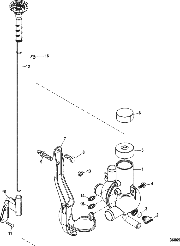 Exploded diagram for Water Distribution Housing
